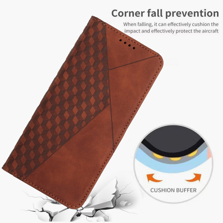 For Xiaomi Redmi Note 12 Pro+ Global / Note 12 Explorer Diamond Pattern Skin Feel Magnetic Leather Phone Case(Brown) - free shipping - PMC TechLife - Order now!