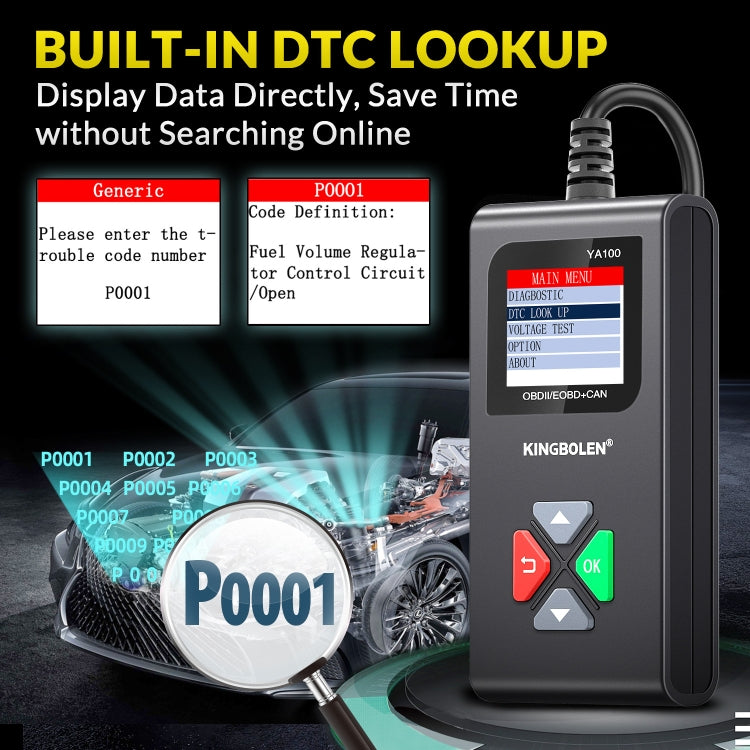 KINGBOLEN YA100 OBD2 Car Engine Fault Diagnosis Tool - Code Readers & Scan Tools by PMC Jewellery | Online Shopping South Africa | PMC Jewellery