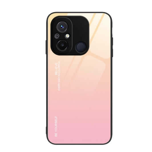 For Xiaomi Redmi 12C Gradient Color Glass Phone Case(Yellow Pink) - Xiaomi Cases by PMC Jewellery | Online Shopping South Africa | PMC Jewellery