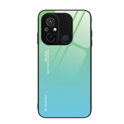 For Xiaomi Redmi 12C Gradient Color Glass Phone Case(Green Cyan) - Xiaomi Cases by PMC Jewellery | Online Shopping South Africa | PMC Jewellery