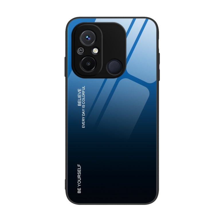 For Xiaomi Redmi 12C Gradient Color Glass Phone Case(Blue Black) - free shipping - PMC TechLife - Order now!