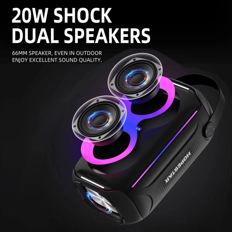 HOPESTAR Party200 mini Portable Tone Pulse RGB Light Bluetooth Speaker(Black) - Waterproof Speaker by HOPESTAR | Online Shopping South Africa | PMC Jewellery | Buy Now Pay Later Mobicred