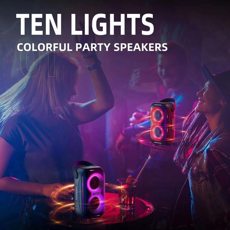 HOPESTAR Party200 mini Portable Tone Pulse RGB Light Bluetooth Speaker(Black) - Waterproof Speaker by HOPESTAR | Online Shopping South Africa | PMC Jewellery | Buy Now Pay Later Mobicred