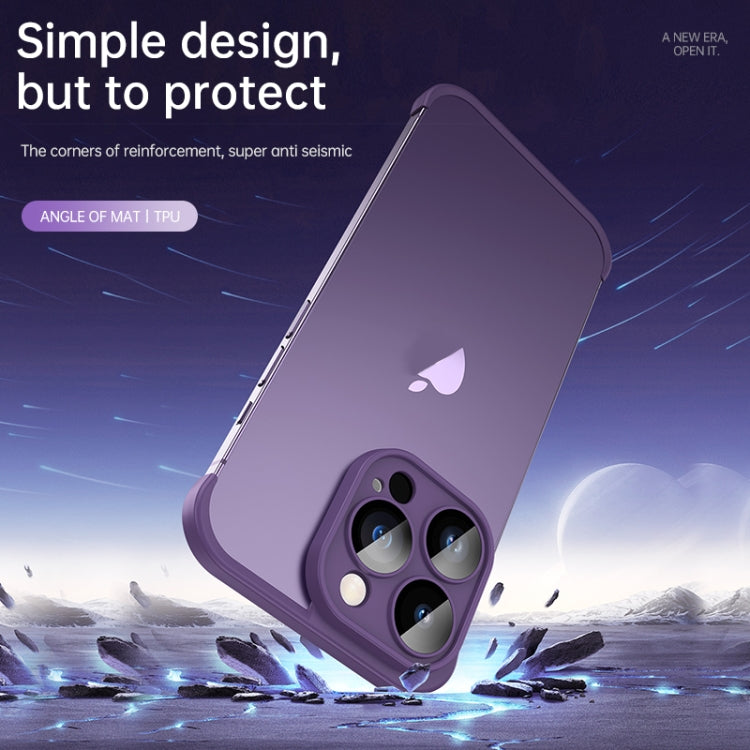 For iPhone 14 Pro Four Corners + Camera TPU Phone Protective Frame(Blue) - iPhone 14 Pro Cases by PMC TechLife | Online Shopping South Africa | PMC TechLife
