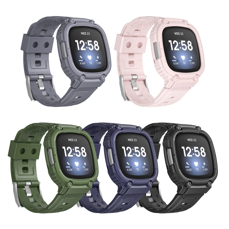 For Fitbit Versa 4 / 3 / Sense 2 / Sense 1 Armor Integrated TPU Watch Band(Grey) - Watch Bands by PMC TechLife | Online Shopping South Africa | PMC TechLife | Buy Now Pay Later Mobicred