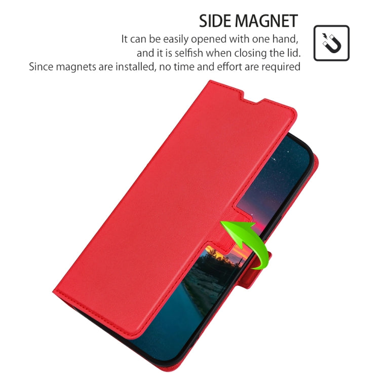 For Motorola Moto G53 5G/G13 4G/G23 4G Ultra-thin Voltage Side Buckle Horizontal Flip Leather Phone Case(Red) - Motorola Cases by PMC Jewellery | Online Shopping South Africa | PMC Jewellery