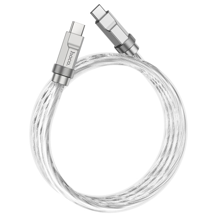 hoco U113 100W USB-C/Type-C to USB-C/Type-C Silicone Data Cable, Length: 1m(Silver) - USB-C & Type-C Cable by hoco | Online Shopping South Africa | PMC Jewellery