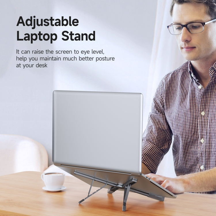 DUX DUCIS Foldable X-shaped Aluminum Laptop Stand(Lead Color) - MacBook Holder by DUX DUCIS | Online Shopping South Africa | PMC Jewellery