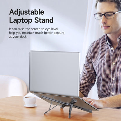 DUX DUCIS Foldable X-shaped Aluminum Laptop Stand(Lead Color) - MacBook Holder by DUX DUCIS | Online Shopping South Africa | PMC Jewellery