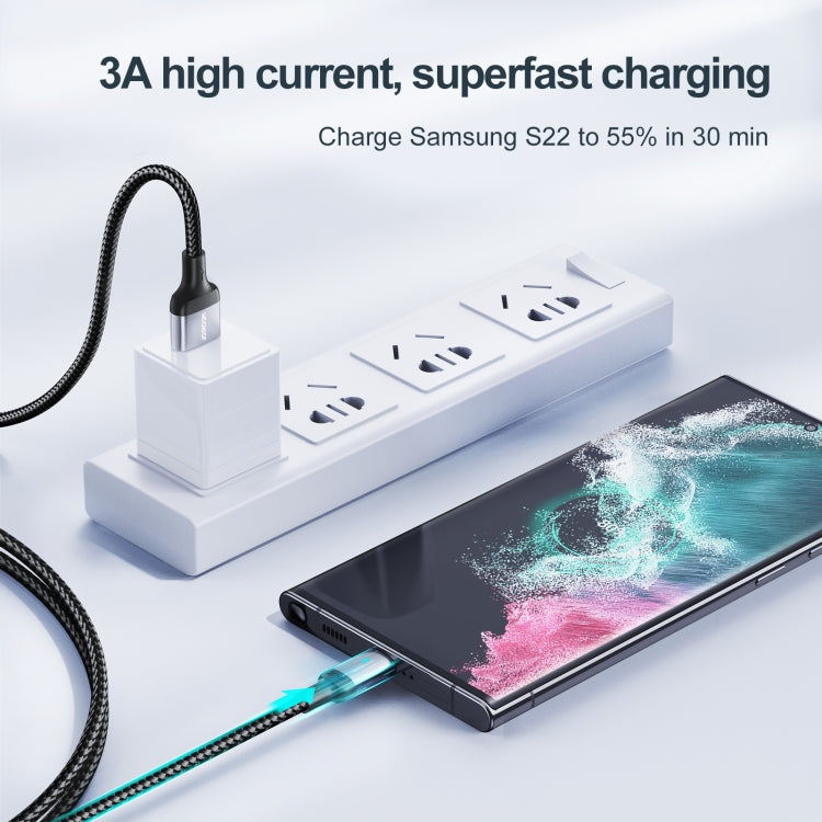 JOYROOM S-UC027A10 Extraordinary Series 3A USB-A to USB-C / Type-C Fast Charging Data Cable, Cable Length:1.2m(Black) - USB-C & Type-C Cable by JOYROOM | Online Shopping South Africa | PMC Jewellery | Buy Now Pay Later Mobicred