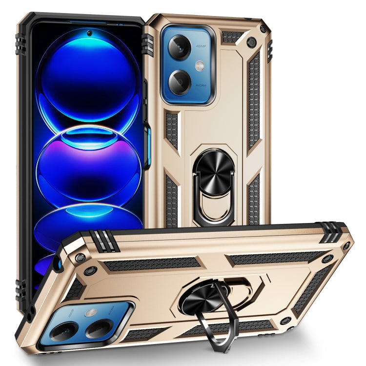 For Xiaomi Redmi Note 12 5G Global Shockproof TPU + PC Phone Case with Holder(Gold) - free shipping - PMC TechLife - Order now!