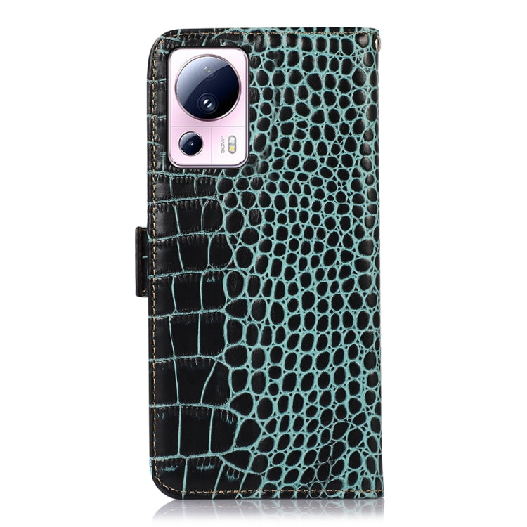 For Xiaomi 13 Lite / Civi 2 Crocodile Top Layer Cowhide Leather Phone Case(Green) - 13 Lite Cases by PMC Jewellery | Online Shopping South Africa | PMC Jewellery