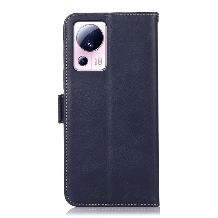 For Xiaomi 13 Lite / Civi 2 Crazy Horse Top Layer Cowhide Leather Phone Case(Blue) - 13 Lite Cases by PMC Jewellery | Online Shopping South Africa | PMC Jewellery