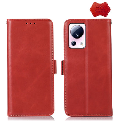 For Xiaomi 13 Lite / Civi 2 Crazy Horse Top Layer Cowhide Leather Phone Case(Red) - 13 Lite Cases by PMC Jewellery | Online Shopping South Africa | PMC Jewellery