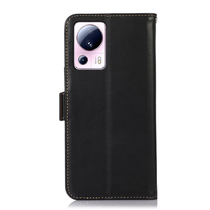 For Xiaomi 13 Lite / Civi 2 Crazy Horse Top Layer Cowhide Leather Phone Case(Black) - 13 Lite Cases by PMC Jewellery | Online Shopping South Africa | PMC Jewellery