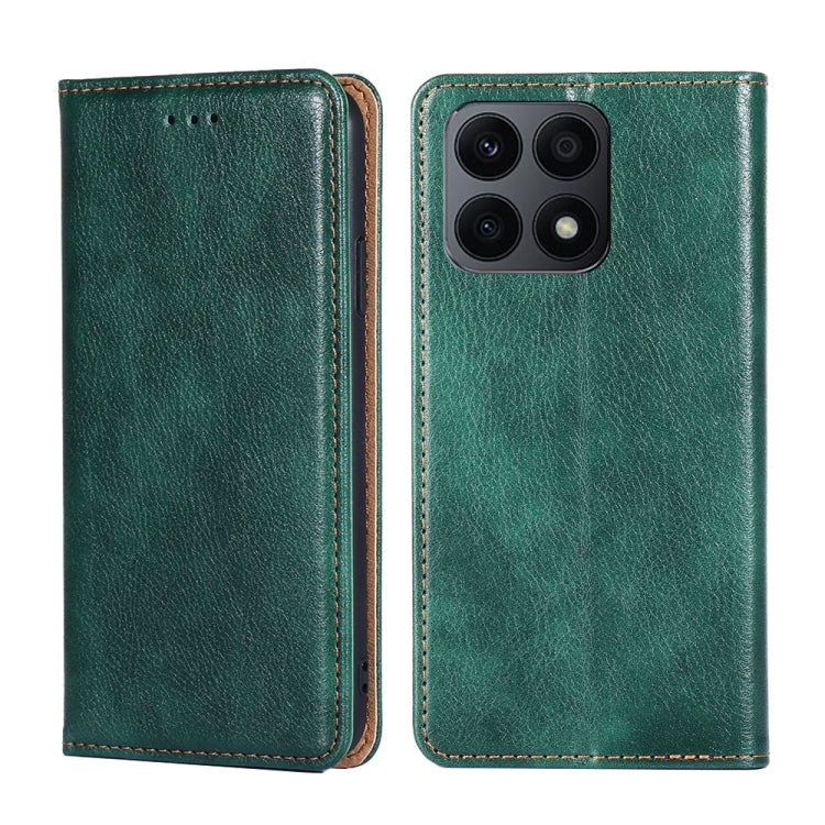 For Honor X8A Gloss Oil Solid Color Magnetic Leather Phone Case(Green) - Honor Cases by PMC Jewellery | Online Shopping South Africa | PMC Jewellery