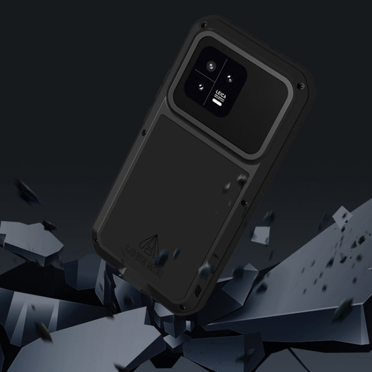 For Xiaomi 13 LOVE MEI Metal Shockproof Life Waterproof Dustproof Phone Case(Black) - 13 Cases by LOVE MEI | Online Shopping South Africa | PMC Jewellery