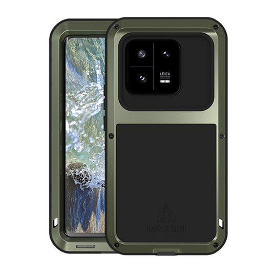 For Xiaomi 13 Pro LOVE MEI Metal Shockproof Life Waterproof Dustproof Phone Case(Army Green) - 13 Pro Cases by LOVE MEI | Online Shopping South Africa | PMC Jewellery