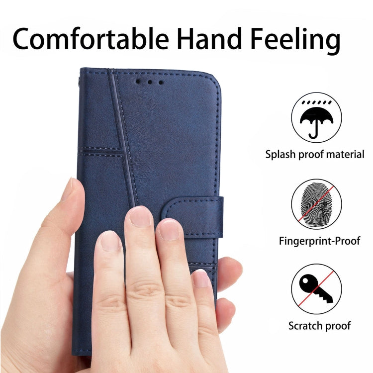 For Tecno Spark Go 2023 Stitching Calf Texture Buckle Leather Phone Case(Blue) - free shipping - PMC TechLife - Order now!