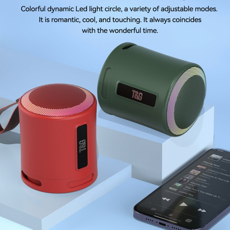T&G TG373 Outdoor Portable LED Light RGB Multicolor Wireless Bluetooth Speaker Subwoofer(Green) - free shipping - PMC TechLife - Order now!