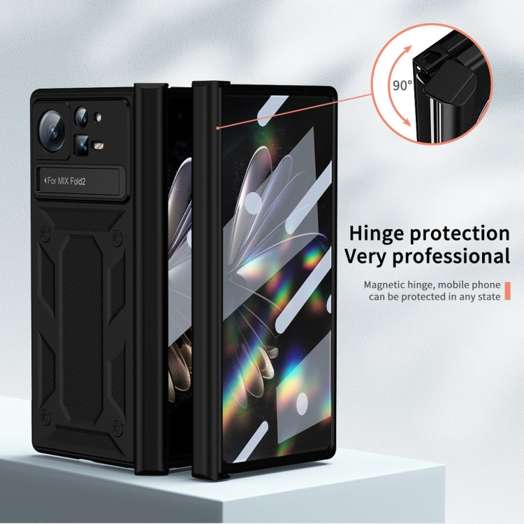 For Xiaomi Mix Fold 2 Hinge All-inclusive Magnetic Phone Case with Stand(Black) - Xiaomi Cases by PMC TechLife | Online Shopping South Africa | PMC TechLife