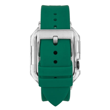 Crystal Clear Polycarbonate Case Silicone Watch Band For Apple Watch Series 8&7 45mm / SE 2&6&SE&5&4 44mm / 3&2&1 42mm(Green) - Watch Cases by PMC Jewellery | Online Shopping South Africa | PMC Jewellery | Buy Now Pay Later Mobicred