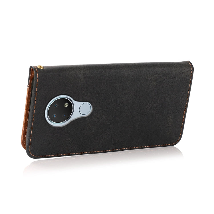 For Nokia 6.2 / 7.2 Dual-color Stitching Leather Phone Case(Black Brown) - Nokia Cases by PMC Jewellery | Online Shopping South Africa | PMC Jewellery