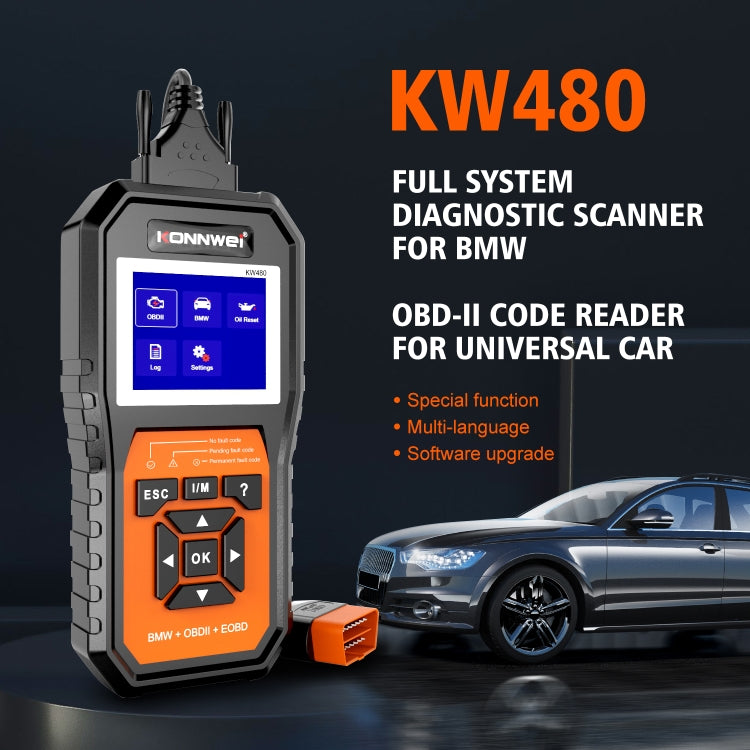 For BMW KONNWE KW480 2.8 inch Color Screen OBD2 Car Fault Detector - Code Readers & Scan Tools by KONNWEI | Online Shopping South Africa | PMC Jewellery | Buy Now Pay Later Mobicred