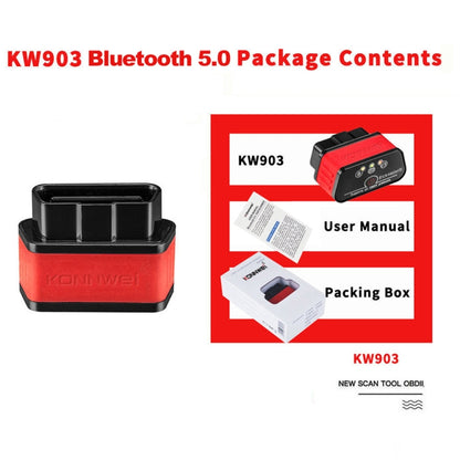 KONNWEI KW903 Bluetooth 5.0 OBD2 Car Fault Diagnostic Scan Tools Support IOS / Android(Black Orange) - Code Readers & Scan Tools by KONNWEI | Online Shopping South Africa | PMC Jewellery
