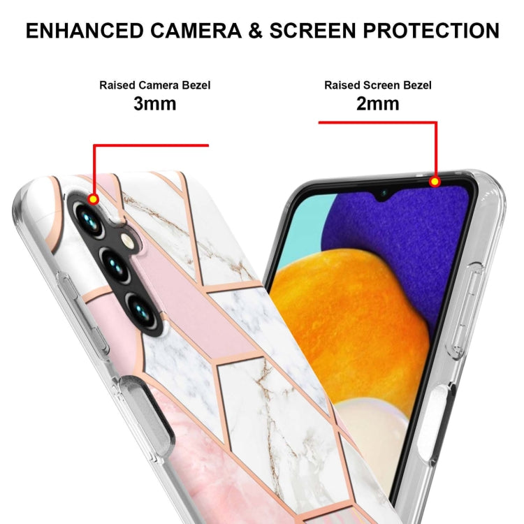 For Samsung Galaxy A34 5G Electroplating Splicing Marble TPU Phone Case(Pink White) - free shipping - PMC TechLife - Order now!