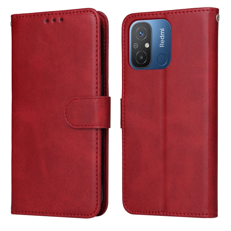 For Xiaomi Redmi 11A 4G/12C Classic Calf Texture Flip Leather Phone Case(Red) - free shipping - PMC TechLife - Order now!