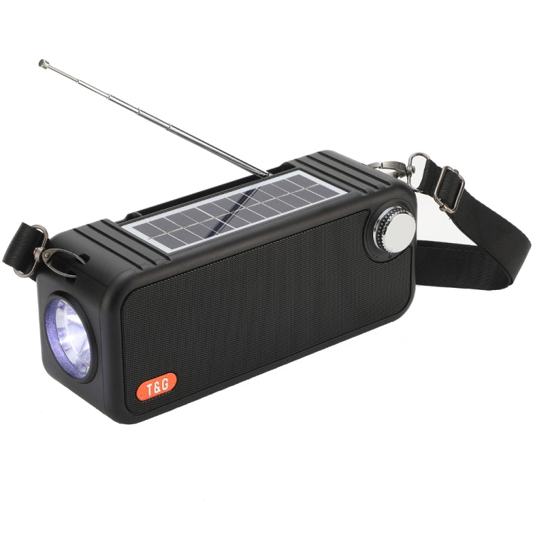 T&G TG637 Outdoor Portable Solar Power Wireless Bluetooth Speaker with FM / Flashlight / TF Card Slot(Black) - Desktop Speaker by T&G | Online Shopping South Africa | PMC Jewellery | Buy Now Pay Later Mobicred