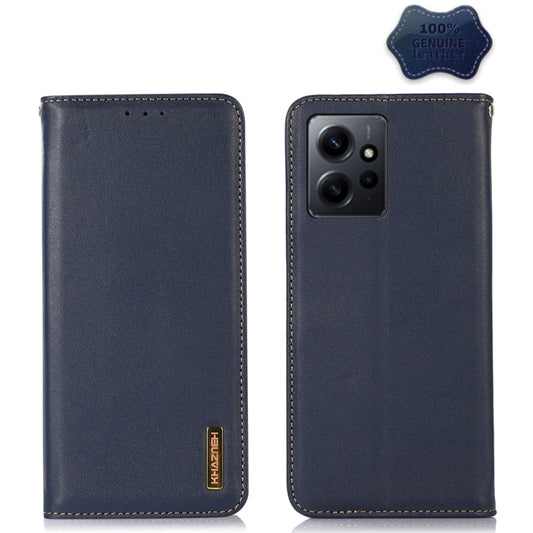 For Xiaomi Redmi Note 12 4G Global KHAZNEH Nappa Top Layer Cowhide Leather Phone Case(Blue) - Note 12 Cases by PMC Jewellery | Online Shopping South Africa | PMC Jewellery