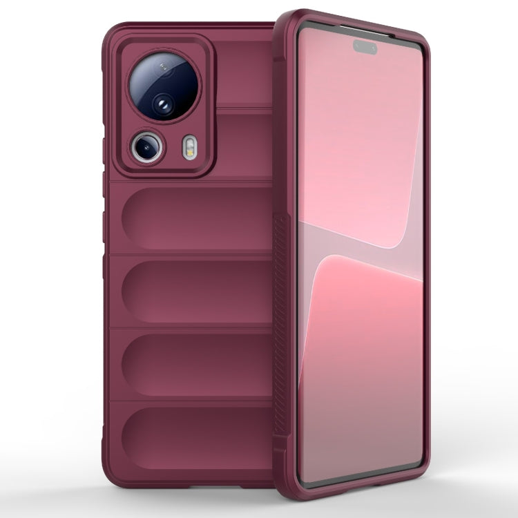 For Xiaomi 13 Lite Magic Shield TPU + Flannel Phone Case(Wine Red) - 13 Lite Cases by PMC Jewellery | Online Shopping South Africa | PMC Jewellery