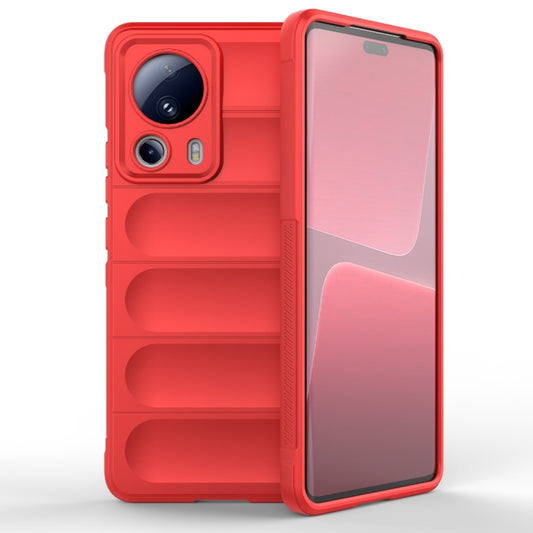 For Xiaomi 13 Lite Magic Shield TPU + Flannel Phone Case(Red) - 13 Lite Cases by PMC Jewellery | Online Shopping South Africa | PMC Jewellery