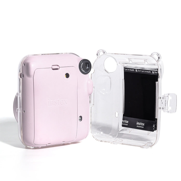 For FUJIFILM instax mini 12 Crystal Hard Acrylic Camera Case with Shoulder Strap(DIY Milk Cow) - Protective Case by PMC Jewellery | Online Shopping South Africa | PMC Jewellery