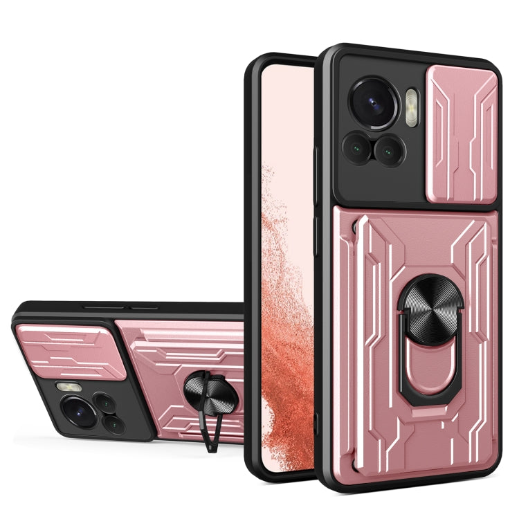 For Motorola Edge 30 Ultra 5G / Moto X30 Pro Sliding Camshield TPU+PC Phone Case with Card Slot(Rose Gold) - free shipping - PMC TechLife - Order now!