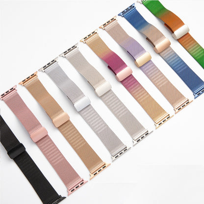 Milan Fold Buckle Metal Watch Band For Apple Watch Ultra 49mm / Series 8&7 45mm / SE 2&6&SE&5&4 44mm / 3&2&1 42mm (Gradient Purple) - Watch Bands by PMC Jewellery | Online Shopping South Africa | PMC Jewellery