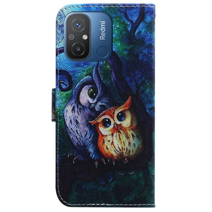 For Xiaomi Redmi 12C / 11A Coloured Drawing Flip Leather Phone Case(Oil Painting Owl) - Xiaomi Cases by PMC Jewellery | Online Shopping South Africa | PMC Jewellery