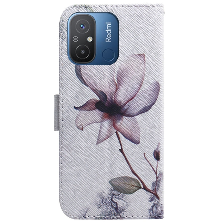 For Xiaomi Redmi 12C / 11A Coloured Drawing Flip Leather Phone Case(Magnolia) - Xiaomi Cases by PMC Jewellery | Online Shopping South Africa | PMC Jewellery