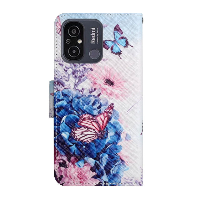 For Xiaomi Redmi 12C Colored Drawing Pattern Flip Leather Phone Case(Purple Butterfly) - Xiaomi Cases by PMC Jewellery | Online Shopping South Africa | PMC Jewellery