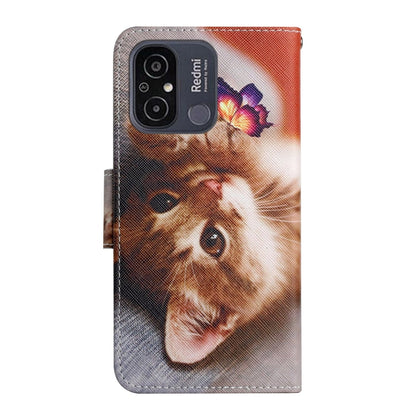 For Xiaomi Redmi 12C Colored Drawing Pattern Flip Leather Phone Case(Butterfly Cat) - Xiaomi Cases by PMC Jewellery | Online Shopping South Africa | PMC Jewellery