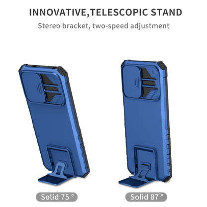 For Xiaomi Redmi Note 12 5G / Poco X5 Stereoscopic Holder Sliding Camshield Phone Case(Blue) - Note 12 Cases by PMC Jewellery | Online Shopping South Africa | PMC Jewellery