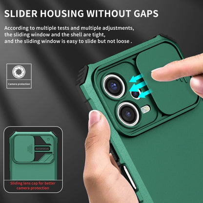 For Xiaomi Redmi Note 12 5G / Poco X5 Stereoscopic Holder Sliding Camshield Phone Case(Green) - Note 12 Cases by PMC Jewellery | Online Shopping South Africa | PMC Jewellery