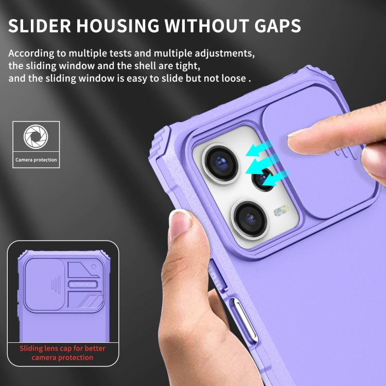 For Xiaomi Redmi Note 12 Pro 5G / Poco X5 Pro Stereoscopic Holder Sliding Camshield Phone Case(Purple) - Note 12 Pro Cases by PMC Jewellery | Online Shopping South Africa | PMC Jewellery