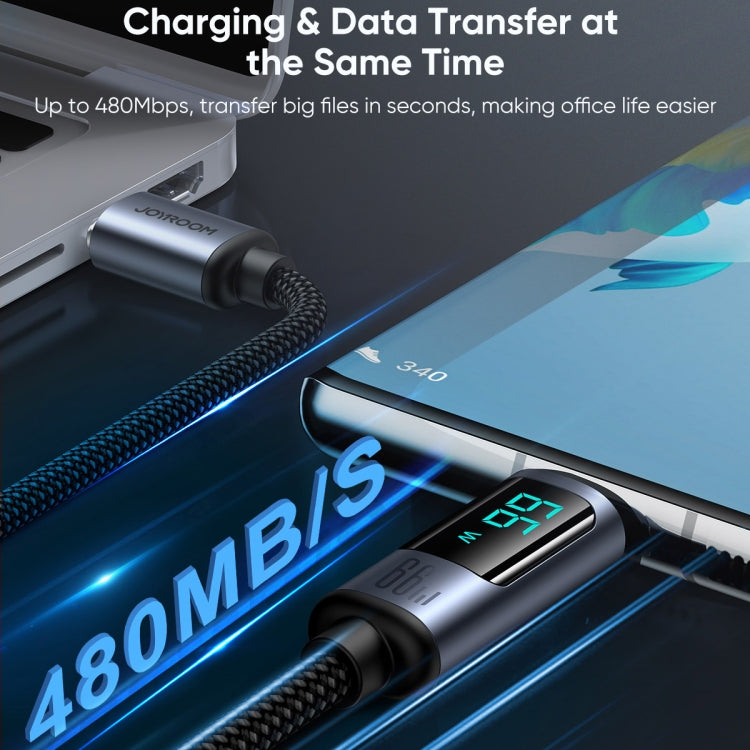 JOYROOM S-AC066A16 6A USB to USB-C / Type-C Digital Display Fast Charging Data Cable, Length:1.2m(Black) - free shipping - PMC TechLife - Order now!