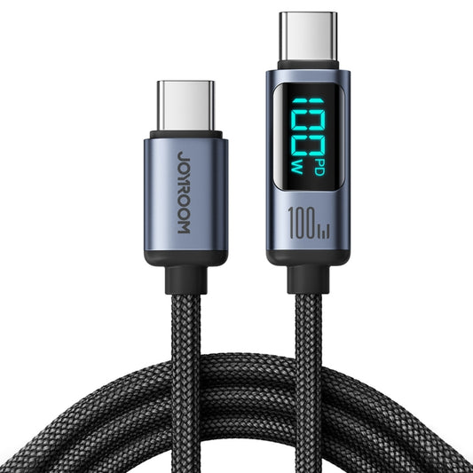 JOYROOM S-CC100A16 100W USB-C / Type-C to USB-C / Type-C Digital Display Fast Charging Data Cable, Length:1.2m(Black) - USB-C & Type-C Cable by JOYROOM | Online Shopping South Africa | PMC Jewellery