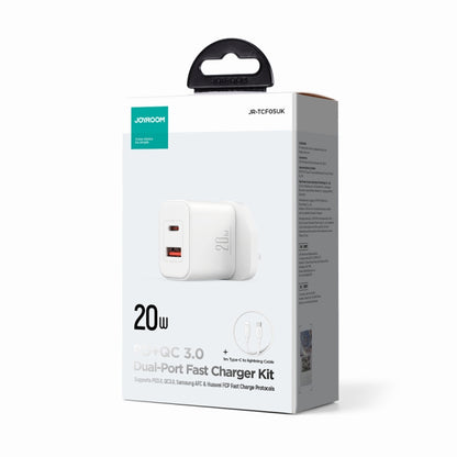J0YROOM TCF05 20W USB+USB-C/Type-C Dual Interface Fast Charger Set, Specification:UK Plug(White) - USB Charger by JOYROOM | Online Shopping South Africa | PMC Jewellery