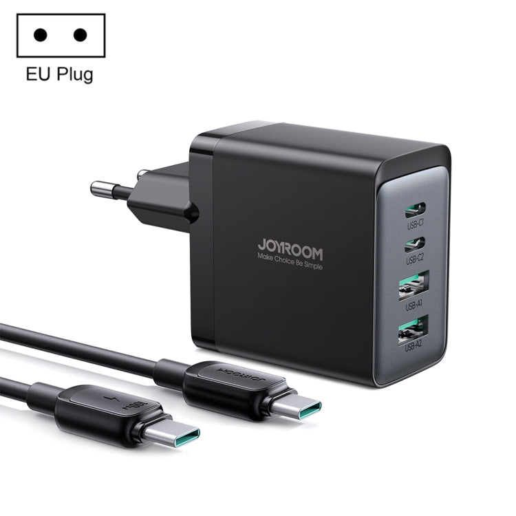 JOYROOM TCG02 Gallium Nitride 67W Dual USB+Dual USB-C/Type-C Multi-Port Charger Set, Specification:EU Plug(Black) - USB Charger by JOYROOM | Online Shopping South Africa | PMC Jewellery | Buy Now Pay Later Mobicred