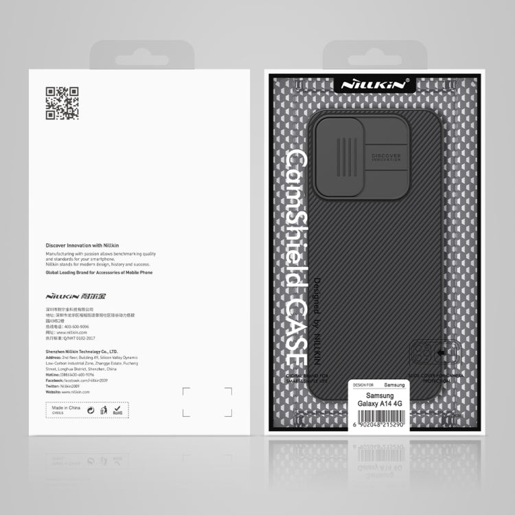 For Samsung Galaxy A14 4G NILLKIN Black Mirror Series Camshield PC Phone Case(Black) - Galaxy Phone Cases by NILLKIN | Online Shopping South Africa | PMC Jewellery